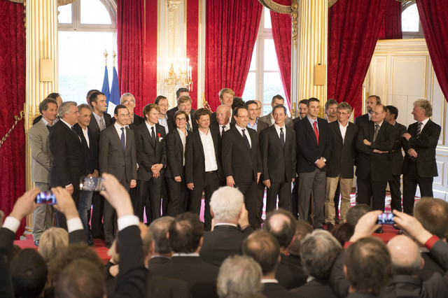 Zbigniew Gutkowski, skipper jachtu ENERGA z wizytą u prezydenta Francji François Hollande’a