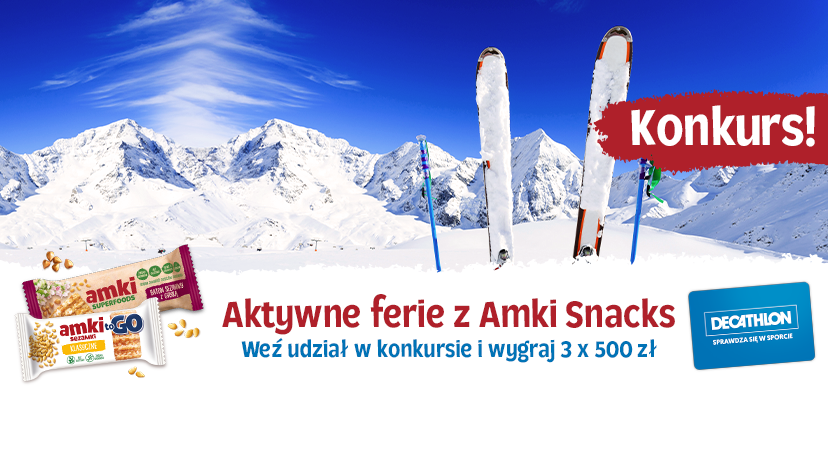 konkurs Marka Amki Snacks zachęca do aktywności w okresie ferii zimowych
