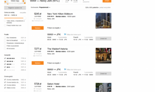LOT+HOTEL = nowa funkcja wyszukiwania urlopowych pakietów w serwisie KAYAK.pl